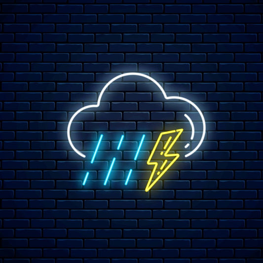 Thunderstorm Rain Weather Led Sign Business Neon Sign