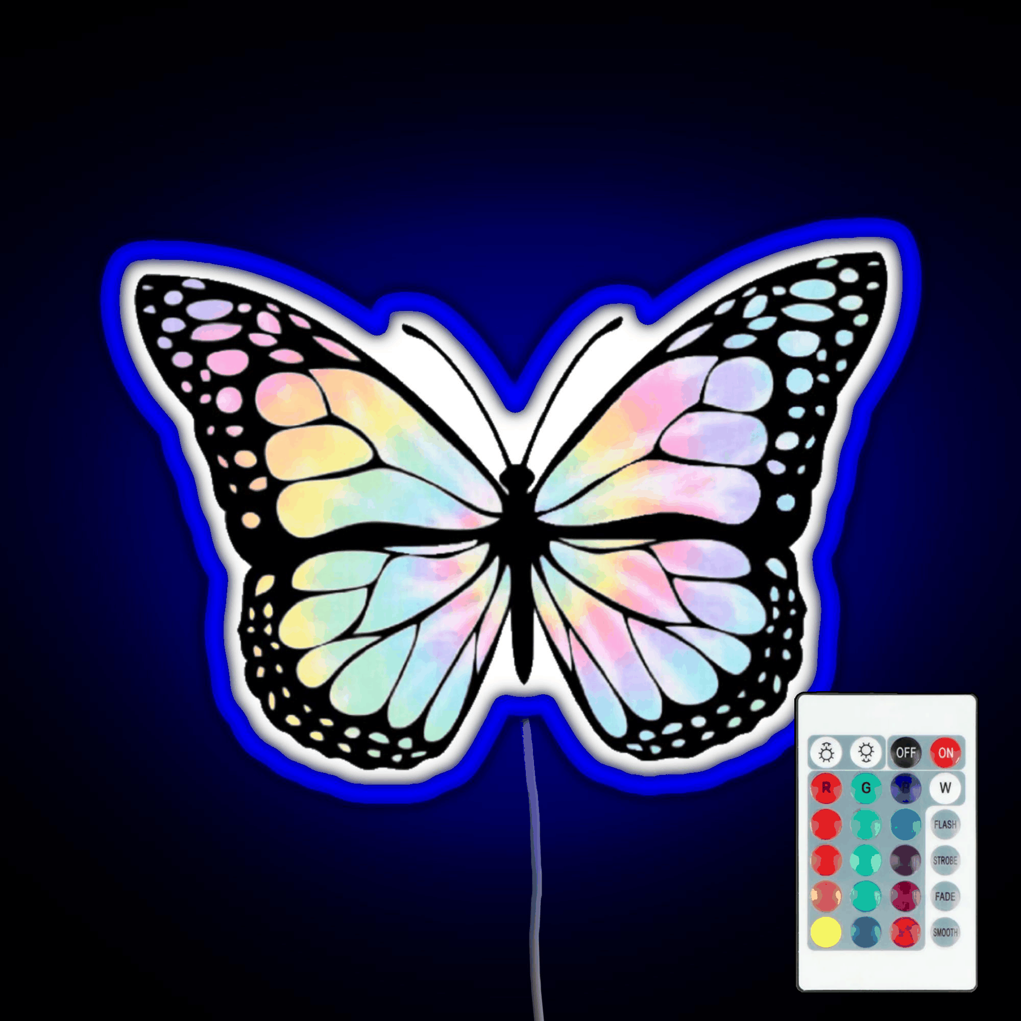 Tie Dye Butterfly Rgb Led Neon Sign Pop Wall Art
