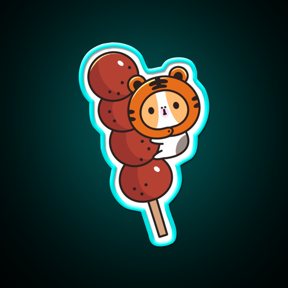 Tiger Bubu And Tanghulu Led Neon Sign Chinese Food Rgb Color