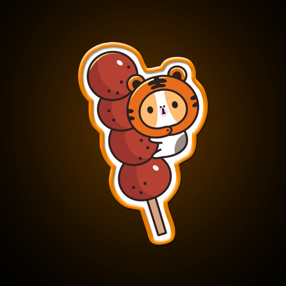 Tiger Bubu And Tanghulu Led Neon Sign Chinese Food Rgb Color