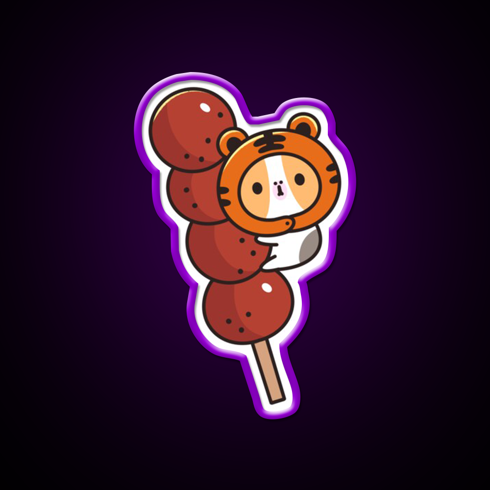 Tiger Bubu And Tanghulu Led Neon Sign Chinese Food Rgb Color