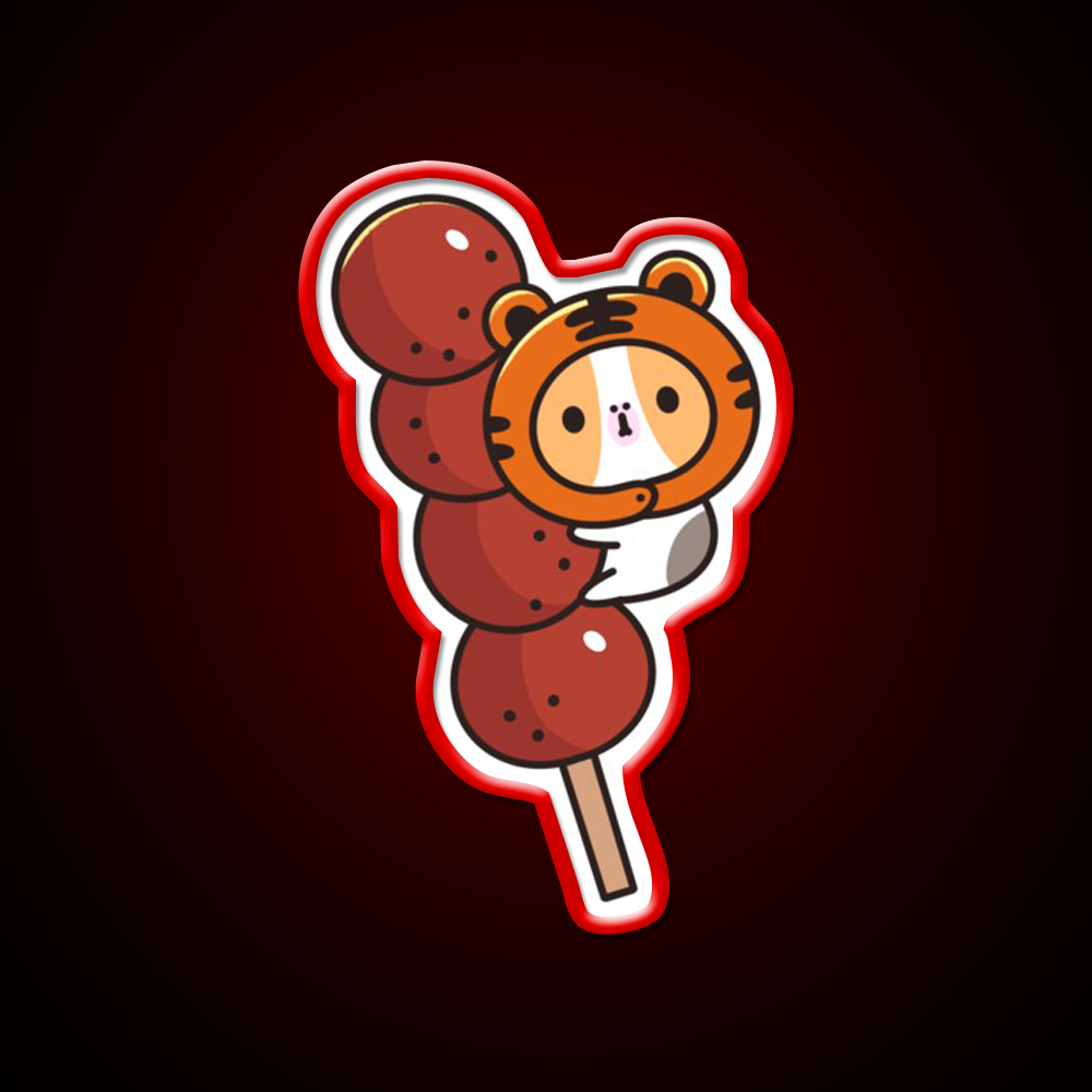 Tiger Bubu And Tanghulu Led Neon Sign Chinese Food Rgb Color