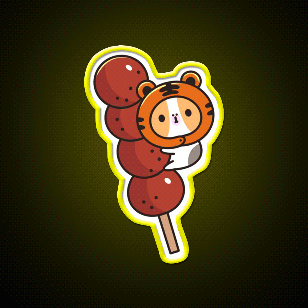 Tiger Bubu And Tanghulu Led Neon Sign Chinese Food Rgb Color