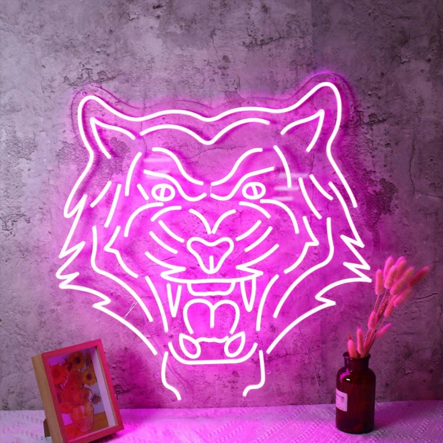 Tiger Head Purple Led Neon Sign | Shineneon