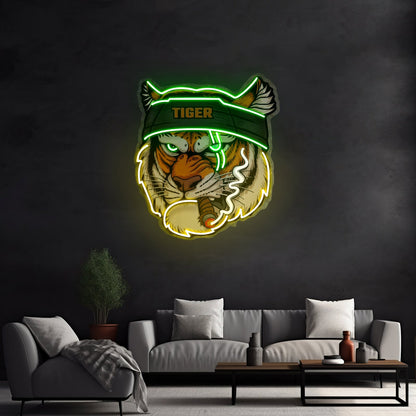 Tiger Smoking Led Neon Sign Light Custom Led Signs - Shineneon