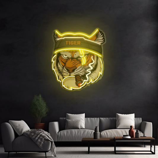 Tiger Smoking Led Neon Sign Light Custom Led Signs