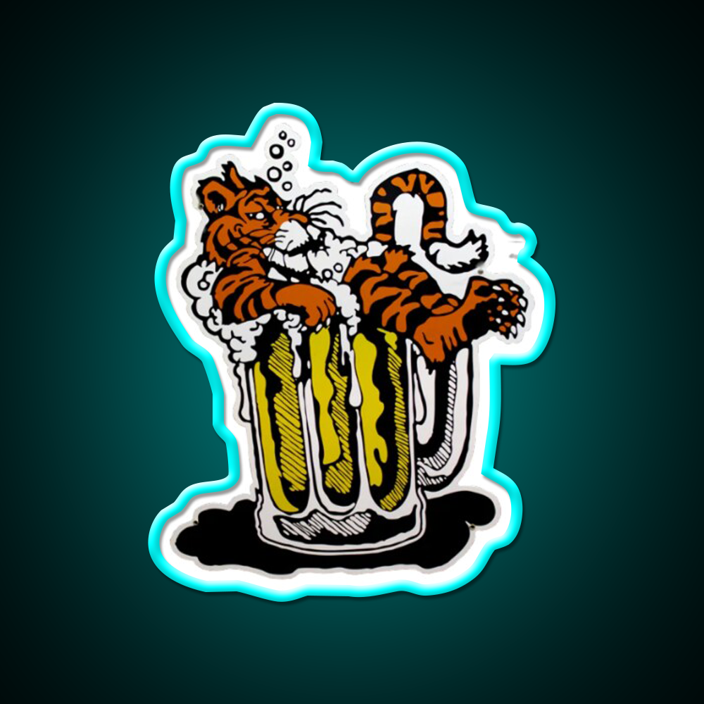 Tiger Town Tavern Beer Bar Decor Led Neon Sign Rgb Color - Size and dimension reference