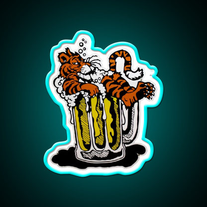 Tiger Town Tavern Beer Bar Decor Led Neon Sign Rgb Color - Size and dimension reference