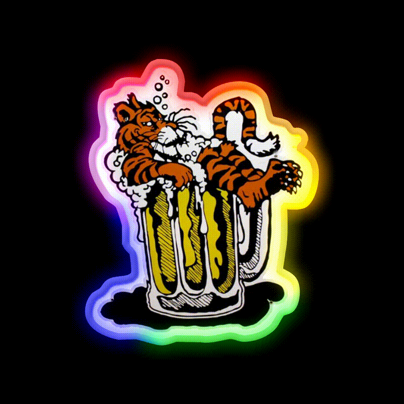 Tiger Town Tavern Beer Bar Decor Led Neon Sign Rgb Color - LED neon sign close-up detail