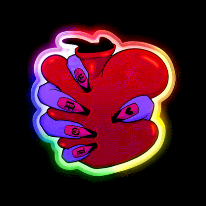 Tight Grip Heart Nail Salon Led Neon Sign Rgb Color - LED neon sign close-up detail
