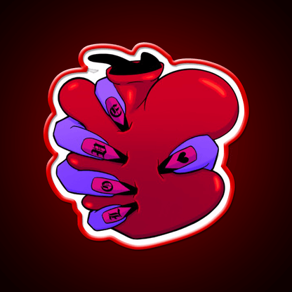 Tight Grip Heart Nail Salon Led Neon Sign Rgb Color - Shineneon