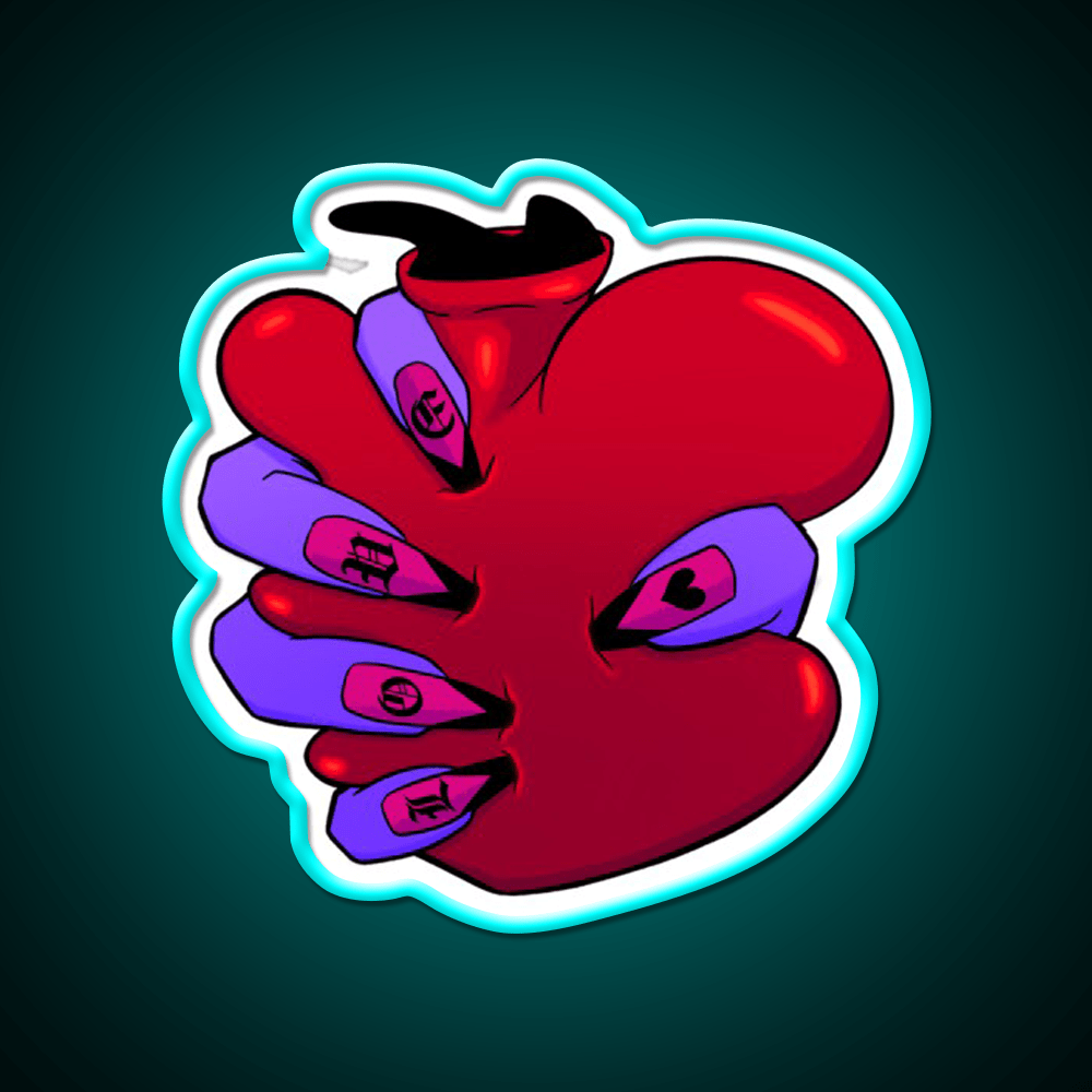 Tight Grip Heart Nail Salon Led Neon Sign Rgb Color - Shineneon