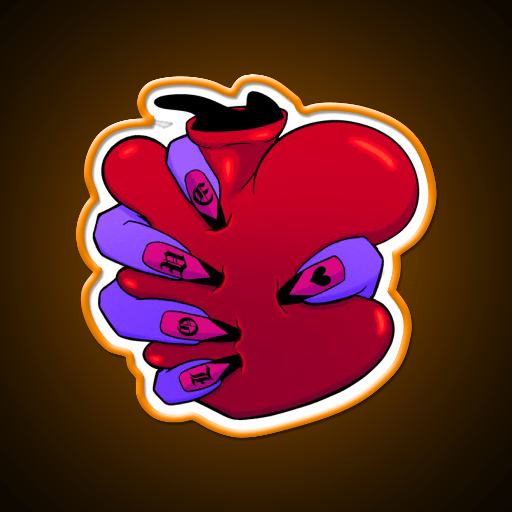 Tight Grip Heart Nail Salon Led Neon Sign Rgb Color - Shineneon