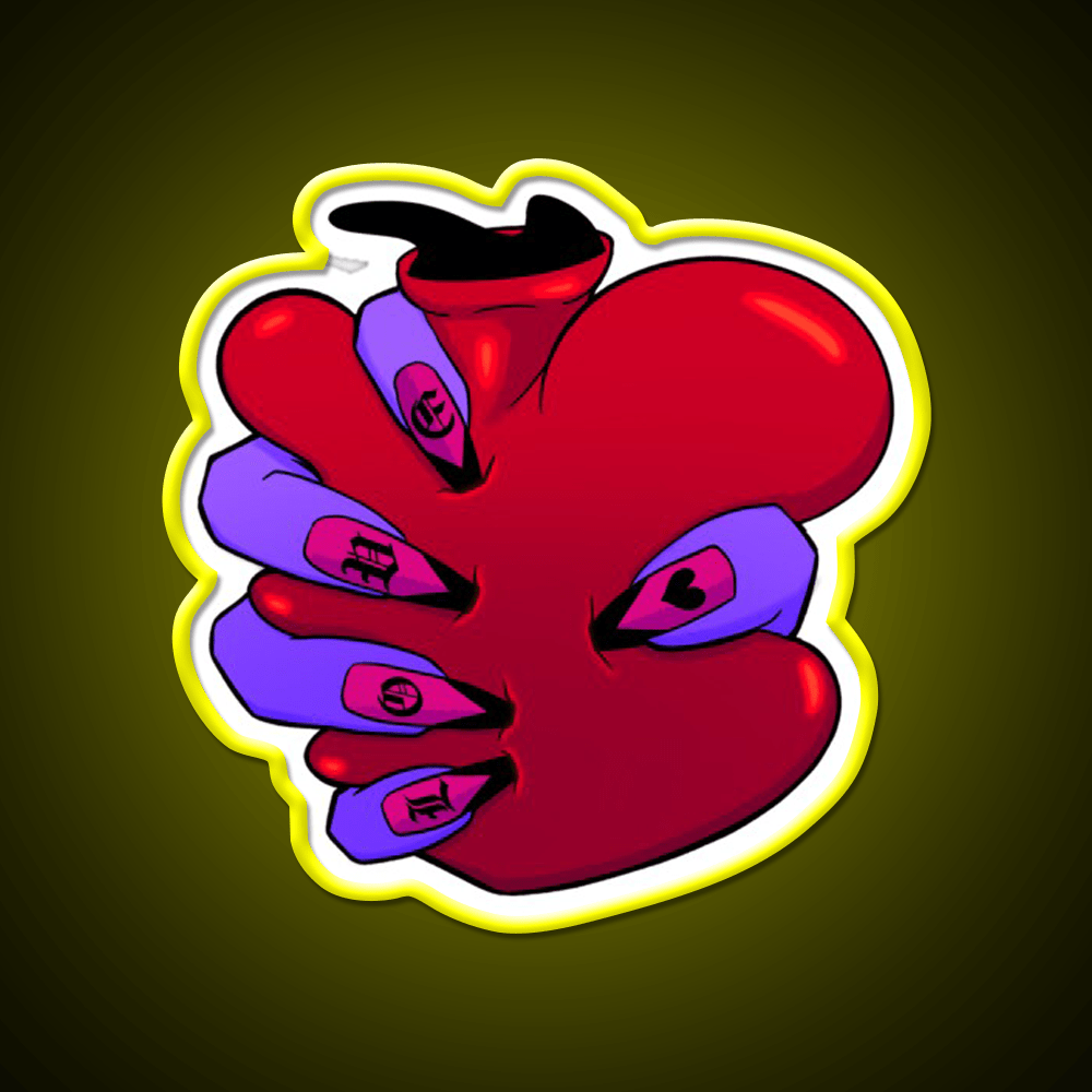 Tight Grip Heart Nail Salon Led Neon Sign Rgb Color - Shineneon