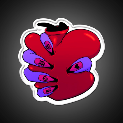 Tight Grip Heart Nail Salon Led Neon Sign Rgb Color - Shineneon