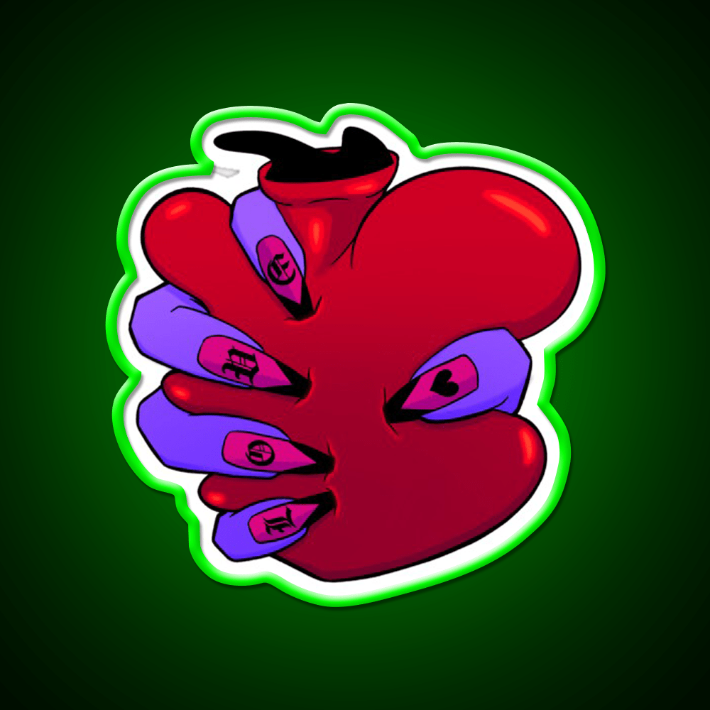 Tight Grip Heart Nail Salon Led Neon Sign Rgb Color - Shineneon