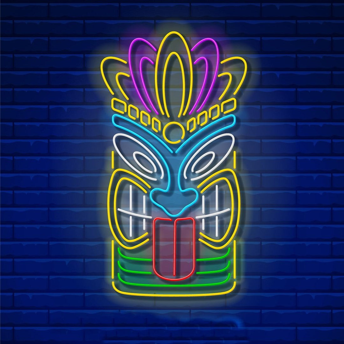 Tiki Bar Mask Led Sign Business Neon Sign
