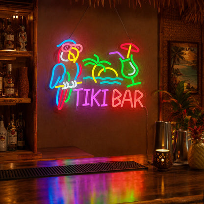Tiki Bar Parrot Neon Sign LED Neon Sign real lifestyle scene