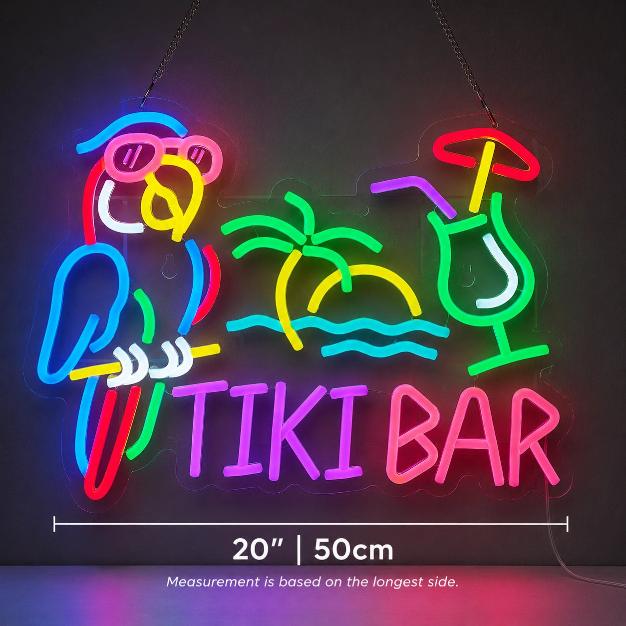 Tiki Bar Parrot Neon Sign LED Neon Sign size image