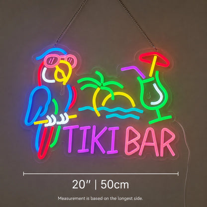 Tiki Bar Parrot Neon Sign Wall Art LED Neon Sign size image