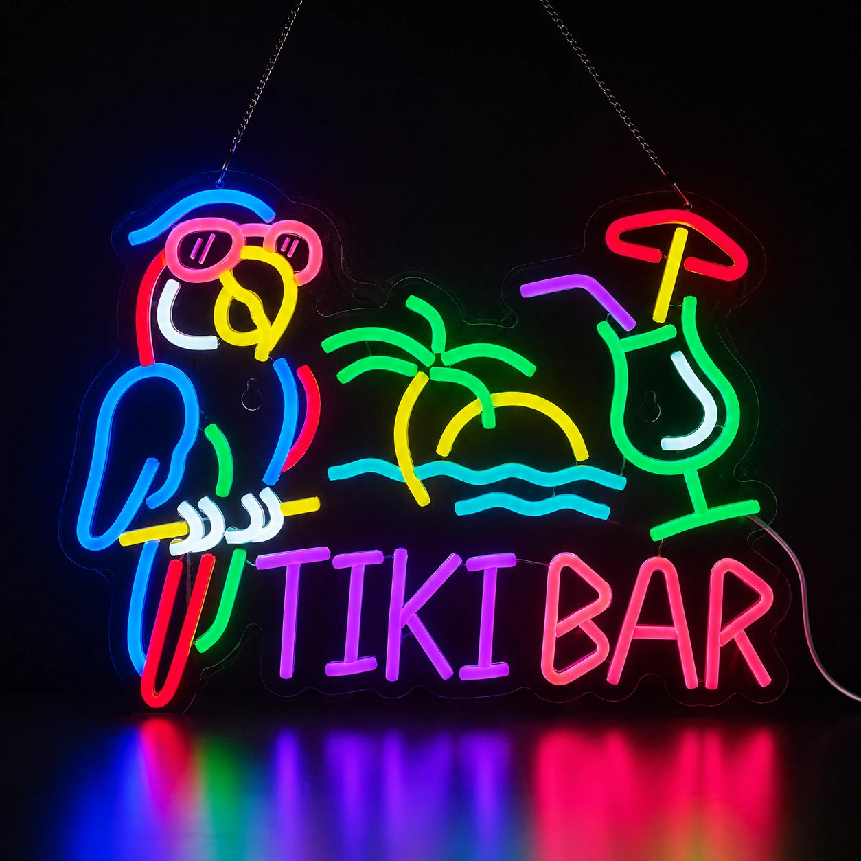 Tiki Bar Parrot Neon Sign Wall Art LED Neon Sign main product image