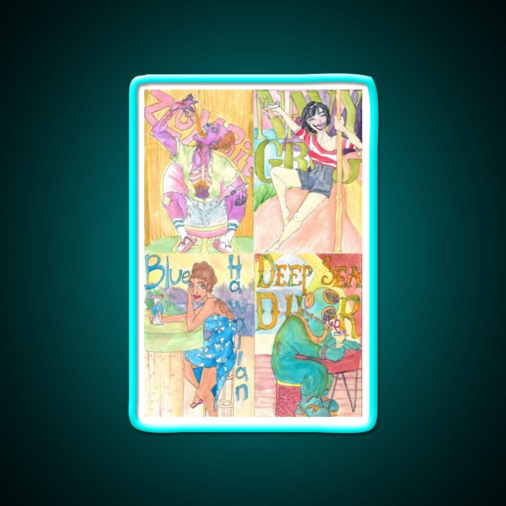 Tiki Bar Pattern Man Cave Bar Led Neon Sign Rgb Color