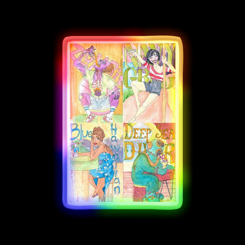 Tiki Bar Pattern Man Cave Bar Led Neon Sign Rgb Color