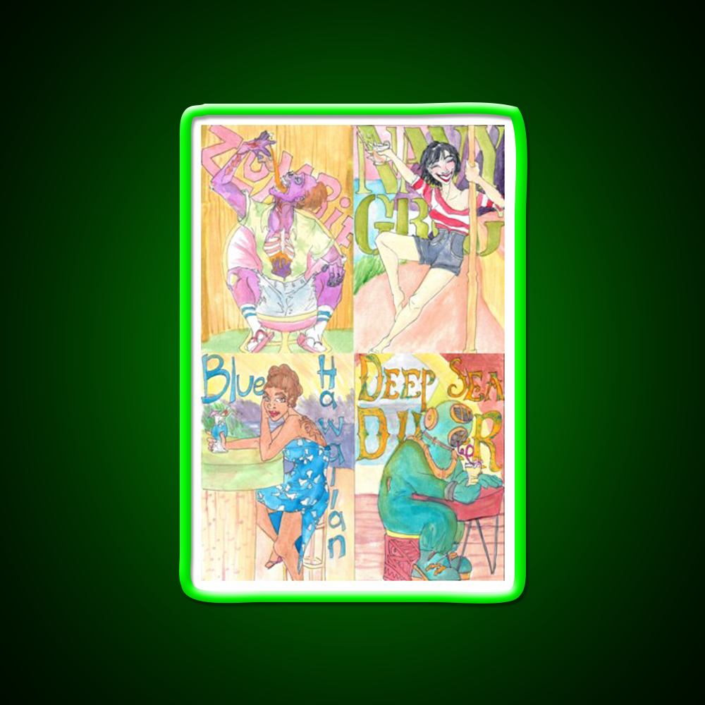 Tiki Bar Pattern Man Cave Bar Led Neon Sign Rgb Color