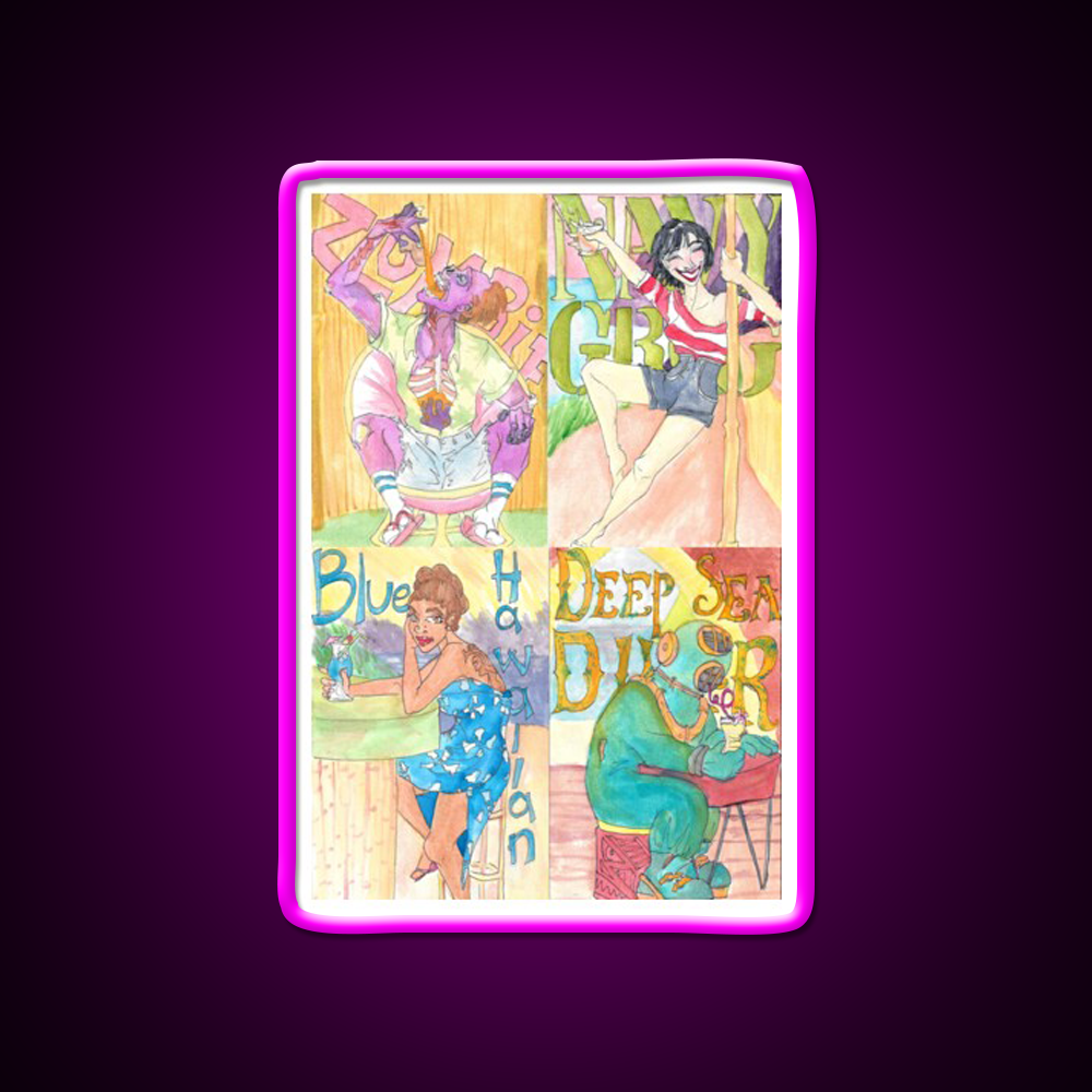 Tiki Bar Pattern Man Cave Bar Led Neon Sign Rgb Color