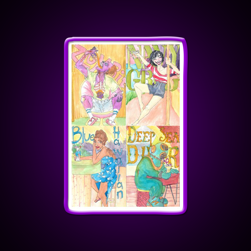 Tiki Bar Pattern Man Cave Bar Led Neon Sign Rgb Color