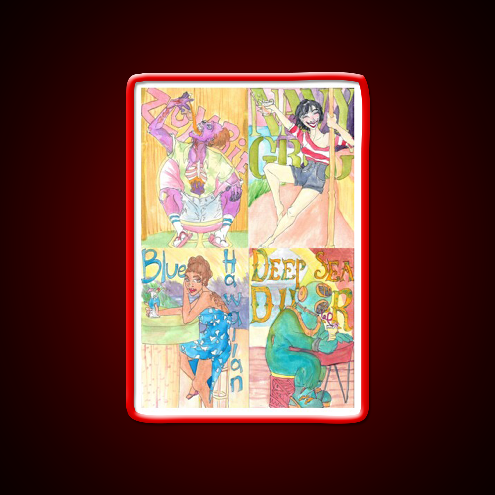 Tiki Bar Pattern Man Cave Bar Led Neon Sign Rgb Color