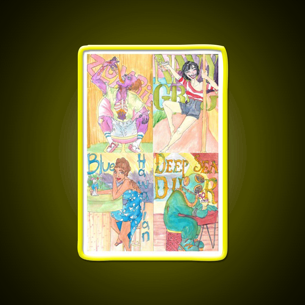 Tiki Bar Pattern Man Cave Bar Led Neon Sign Rgb Color