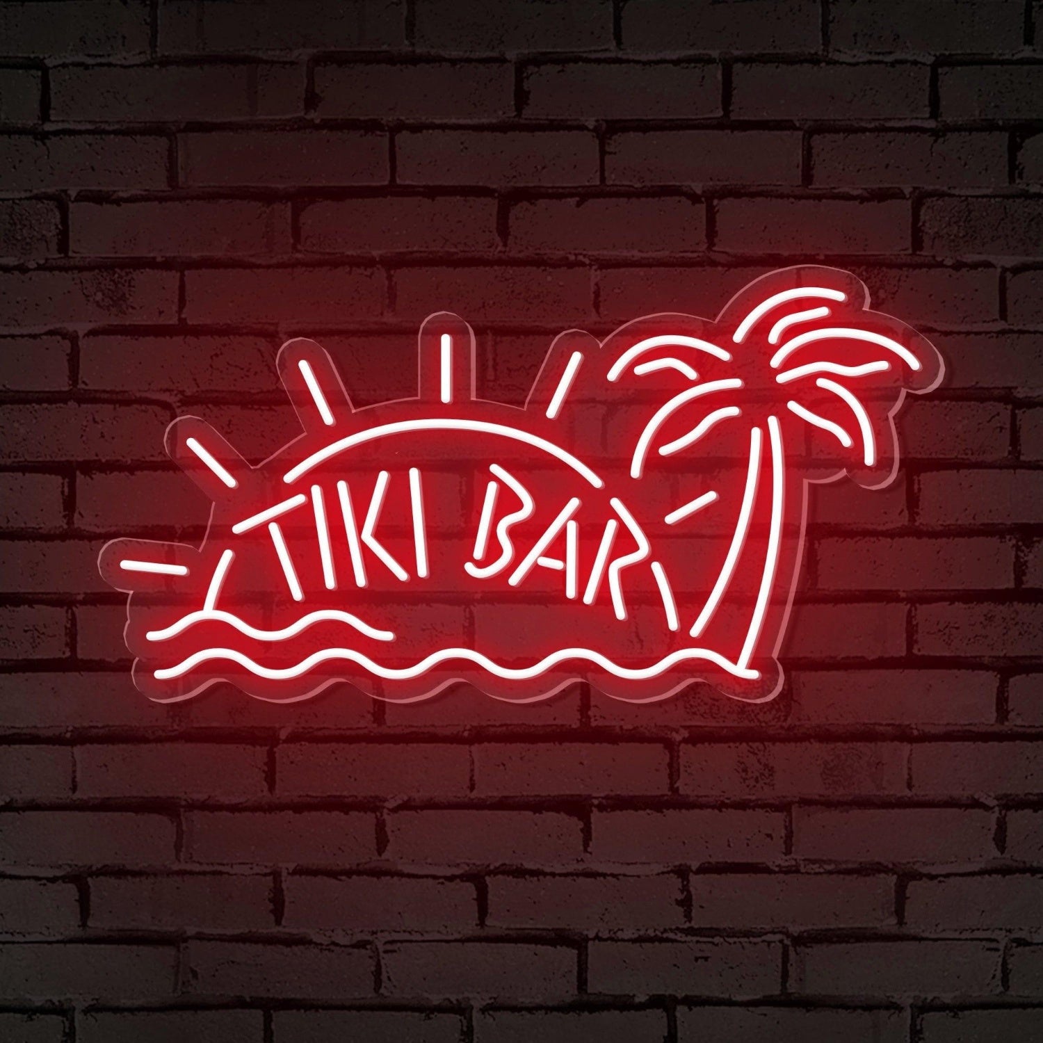 Tiki Bar Tropical Beach Led Neon Sign With Sun Palm Waves For Bars Restaurants | Shineneon