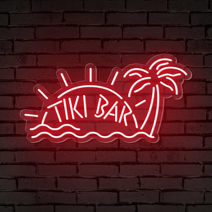 Tiki Bar Tropical Beach Led Neon Sign With Sun Palm Waves For Bars Restaurants | Shineneon