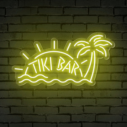 Tiki Bar Tropical Beach Led Neon Sign With Sun Palm Waves For Bars Restaurants | Shineneon
