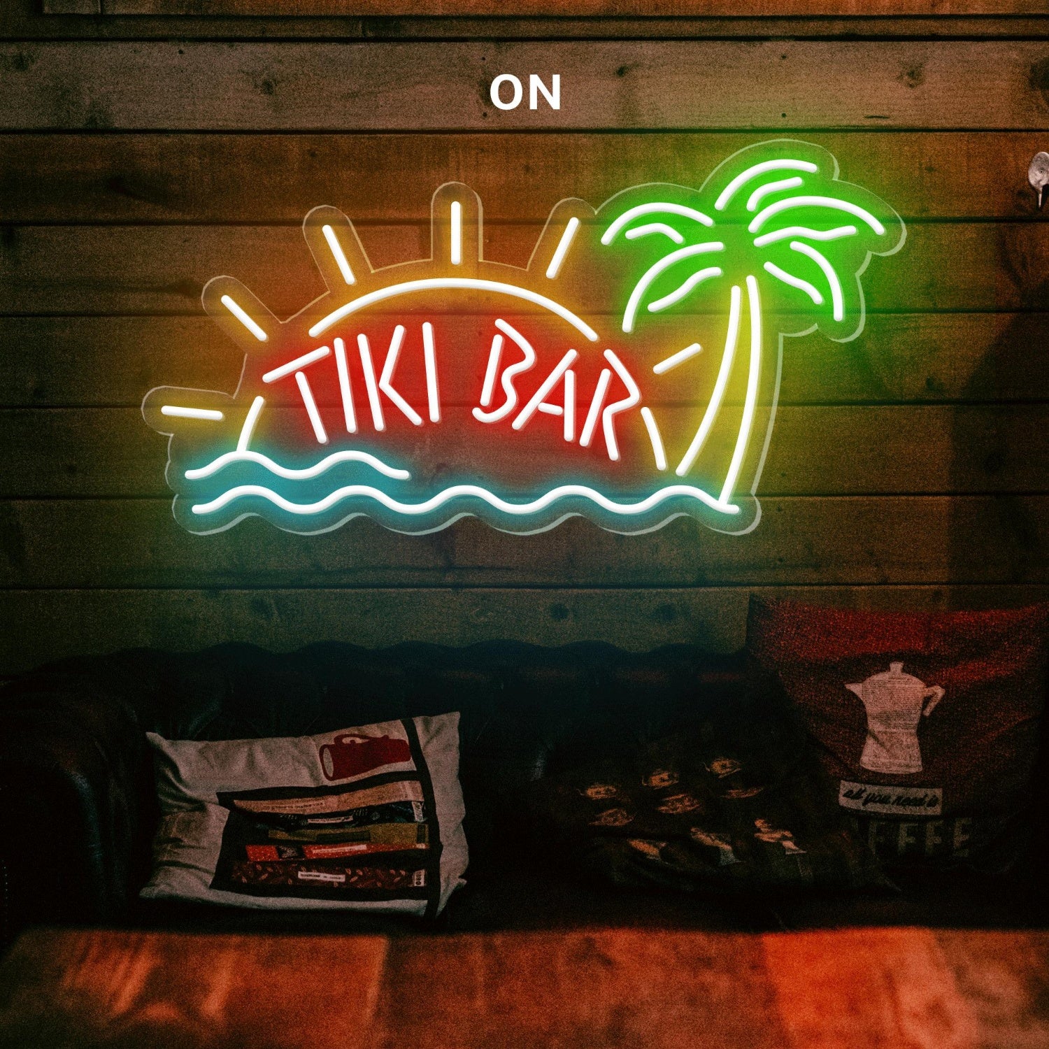 Tiki Bar Tropical Beach Led Neon Sign With Sun Palm Waves For Bars Restaurants | Shineneon