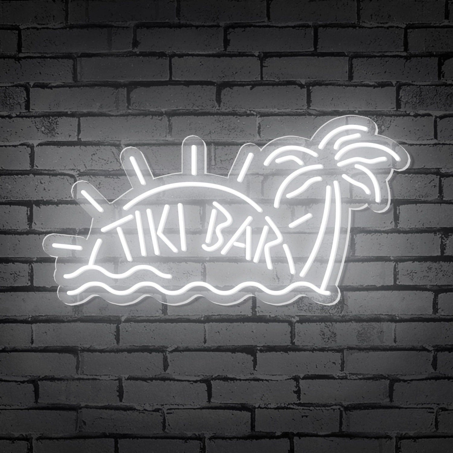 Tiki Bar Tropical Beach Led Neon Sign With Sun Palm Waves For Bars Restaurants | Shineneon