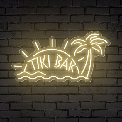 Tiki Bar Tropical Beach Led Neon Sign With Sun Palm Waves For Bars Restaurants | Shineneon