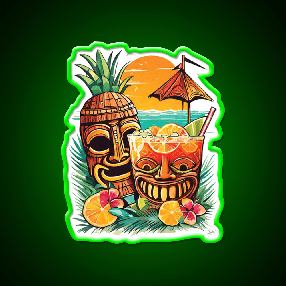 Tiki Cocktail Bar Decor Led Neon Sign Rgb Color - Shineneon