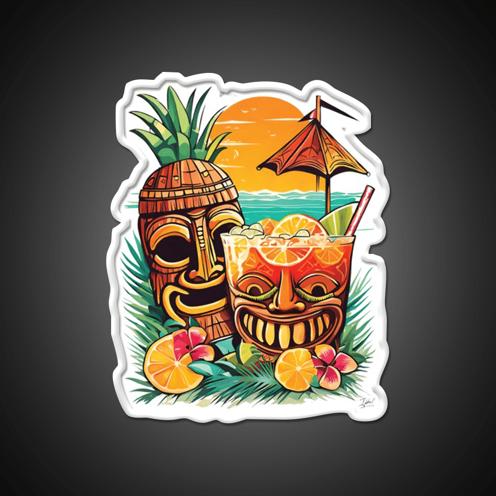 Tiki Cocktail Bar Decor Led Neon Sign Rgb Color - Shineneon