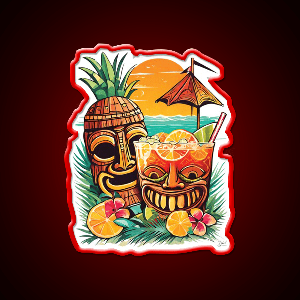 Tiki Cocktail Bar Decor Led Neon Sign Rgb Color - Shineneon