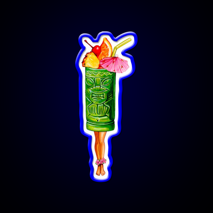 Tiki Cocktail Pin Up Tiki Head Cocktail Bar Decor Led Neon Sign Rgb Color - LED neon sign view 5