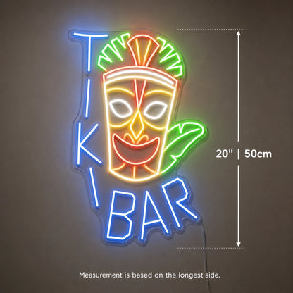 Tiki Mask Bar Neon Sign LED Neon Sign size image