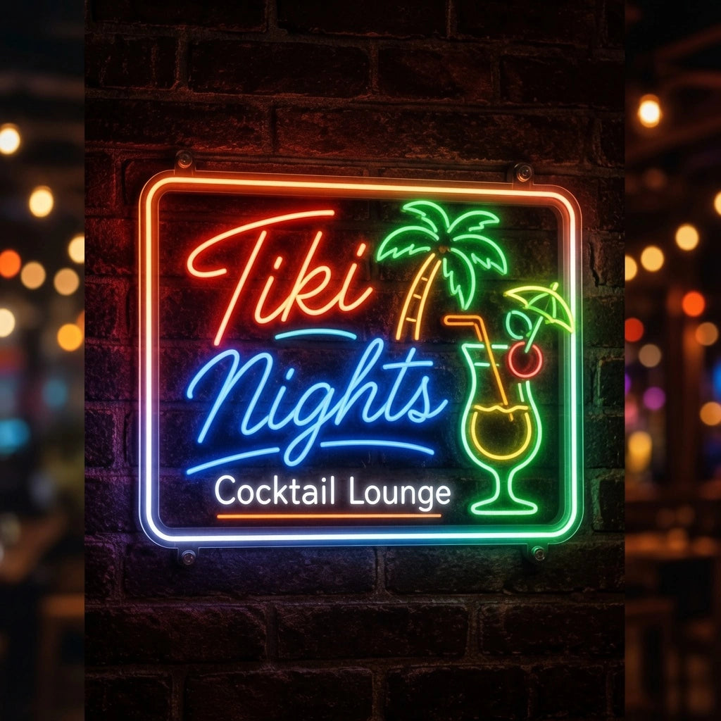 Tiki Nights Cocktail Lounge LED Neon Sign - 01 Original Product Image