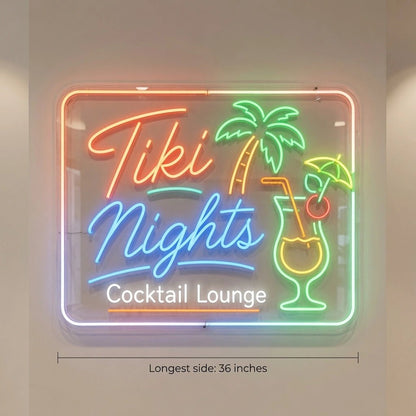 Tiki Nights Cocktail Lounge LED Neon Sign - Shineneon