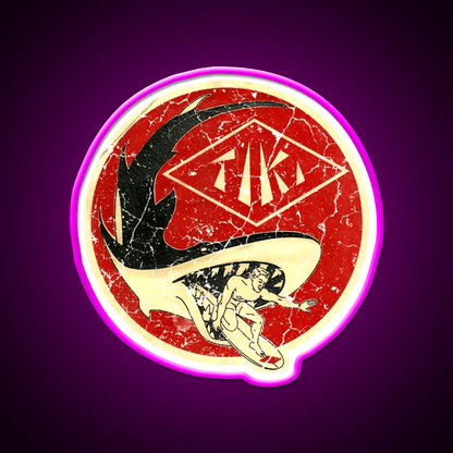 Tiki Shark Cocktail Bar Decor Led Neon Sign Rgb Color - Shineneon