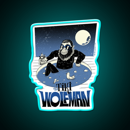 Tiki Wolfman Cocktail Bar Decor Led Neon Sign Rgb Color - Shineneon