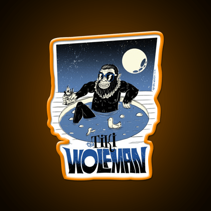 Tiki Wolfman Cocktail Bar Decor Led Neon Sign Rgb Color - Shineneon