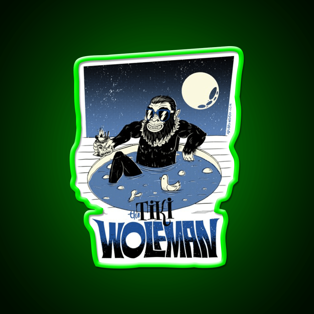 Tiki Wolfman Cocktail Bar Decor Led Neon Sign Rgb Color - Shineneon
