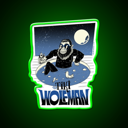 Tiki Wolfman Cocktail Bar Decor Led Neon Sign Rgb Color - Shineneon